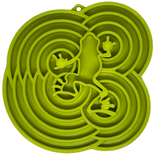 Water Frog eTray - Shallow Slow Feeder Dog Bowl for Enrichment | USA Made