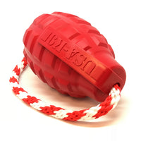 USA-K9 Grenade Rubber Dog Chew Toy | K9 Handler Reward Toy | Blue | USA Made