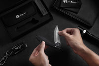 The Vector Folding Pocket Knife Giftset for Men and Women (Black and Silver)