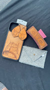 Leather Highlander Cow Earrings
