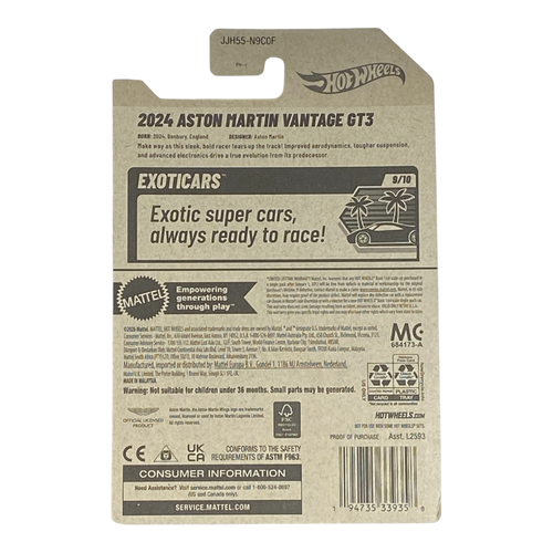 Hot Wheels 2024 Aston Martin Vantage GT3 | Exoticars Series 9/10