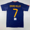 Autographed/Signed David Villa Spain Blue World Cup Soccer Jersey Beckett BAS COA