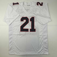 Autographed/Signed Deion Sanders Atlanta White Football Jersey Beckett BAS COA
