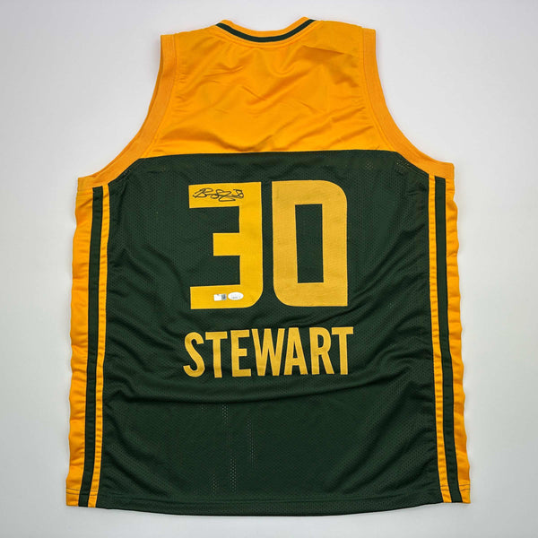 Autographed/Signed Breanna Stewart Seattle Green Basketball Jersey JSA COA