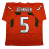 Autographed/Signed Andre Johnson Miami Orange College Football Jersey Beckett BAS COA