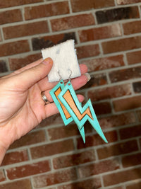 Leather Lightning Bolt Earrings
