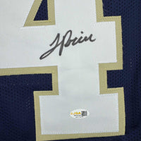 Autographed/Signed JaDarian Price Notre Dame Blue College Football Jersey JSA COA