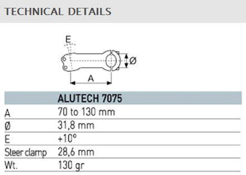 ITM Alutech 7075 Stem (White) 110 mm