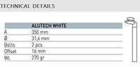 ITM Alutech 7075 Seat Post, High Gloss White