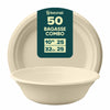 Bosnal - Sugarcane Bagasse Compostable 10 inch Round Plates with 32 oz Bowls