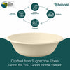 32 Oz Round Sugarcane Bagasse Compostable Bowls, Eco-Friendly Disposable Bowls, Microwave Safe, BPA-Free, Leak-Resistant