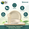 Bosnal – Sugarcane Bagasse Compostable 10 inch Round Plates with 16 Oz Bowls and Cutlery