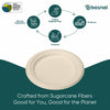 Bosnal - Sugarcane Bagasse Compostable 10 inch Round Plates - Case of 20 (500 Pcs)