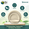 Bosnal – Sugarcane Bagasse Compostable 10 inch & 7 inch Round Plates with 16 Oz Bowls