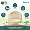 Bosnal – Sugarcane Bagasse Compostable 10 inch Round Plates with 32 Oz Bowls and Cutlery