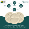 Bosnal - Sugarcane Bagasse Compostable Plates, 10 inch 3-Compartment, Round