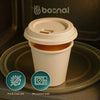 Bosnal - Sugarcane Bagasse Compostable Lids for 8 oz Cups – Case of 20 (500 Pcs)