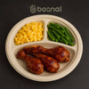 Bosnal - Sugarcane Bagasse Compostable Plates, 10 inch 3-Compartment, Round