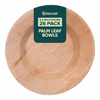 Bosnal - Palm Leaf Biodegradable Bowls, 9.5 inch Round Soup Bowl Bosnal