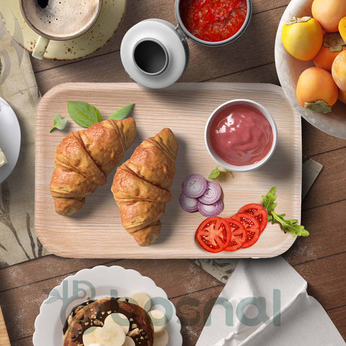 Bosnal - Palm Leaf Biodegradable Plates, 9 x 6 inch Rectangle Bosnal
