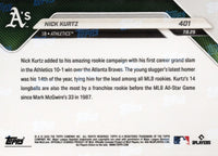 2025 Topps Now Nick Kurtz #401 Black Foil /10 Athletics Rookie RC Baseball Card