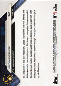 2025 Topps Now Jacob Misiorowski #349 Gold Foil /50 Milwaukee Brewers Rookie RC Baseball Card