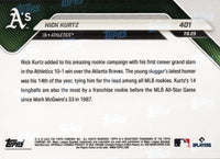 2025 Topps Now Nick Kurtz #401 Orange Foil /25 Athletics Rookie RC Baseball Card