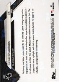2025 Topps Now Colson Montgomery #387 Orange Foil /25 Chicago White Sox Rookie RC Baseball Card