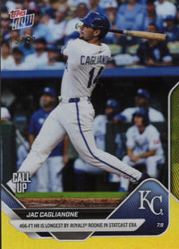 2025 Topps Now Jac Caglianone #408 Gold Foil /50 Kansas City Royals Rookie RC Baseball Card