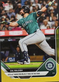 2025 Topps Now Cal Raleigh #413 Gold Foil /50 Seattle Mariners Baseball Card