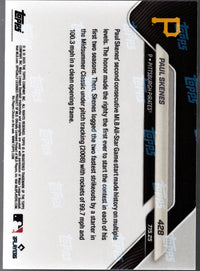 2025 Topps Now Paul Skenes #428 Red Foil /5 Pittsburgh Pirates Baseball Card