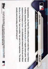 2025 Topps Now Jen Pawol #MLBJP Gold Foil /50 Baseball Card