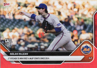 2025 Topps Now Nolan McLean #651 Red Foil /5 New York Mets Rookie RC Baseball Card