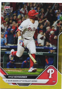 2025 Topps Now Kyle Schwarber #682 Gold Foil /50 Philadelphia Phillies Baseball Card