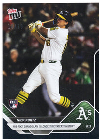 2025 Topps Now Nick Kurtz #711 Black Foil /10 Athletics Rookie RC Baseball Card