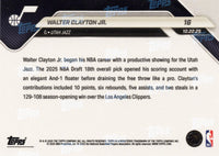 2025 Topps Now Walter Clayton Jr #16 Black Foil /10 Utah Jazz Rookie RC Basketball Card