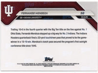 2025 Topps Bowman U Now Fernando Mendoza #58 Black Foil /10 Indiana Hoosiers Rookie RC Football Card