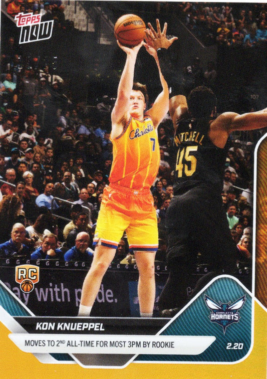 2025 Topps Now Kon Knueppel #179 Orange Foil /25 Charlotte Hornets Rookie RC Basketball Card