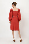 tonal embroidered midnight casual midi dress blue & Red s to xl