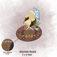 Premium Hand-Tufted Rug Made of 100% Wool  - Inca Myth - 5x5 Feet