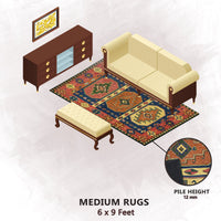 Premium Hand-Tufted Rug Made of 100% Wool  - Inca Myth - 6x9 Feet
