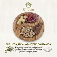 Mediterranean Olive Wood Yin-Yang Charcuterie & Tapas Plate (7 in)