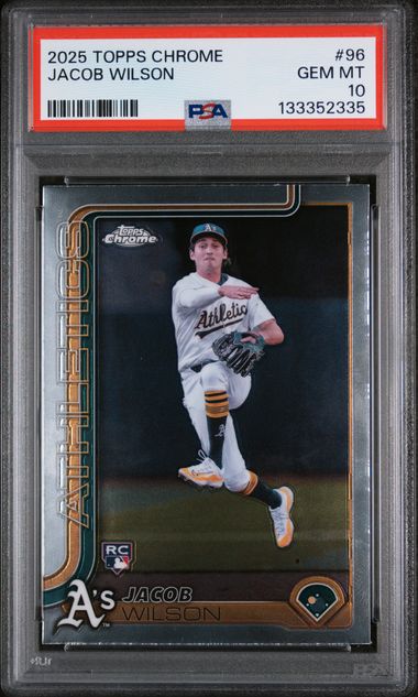 Graded 2025 Topps Chrome Jacob Wilson #96 Rookie RC Baseball Card PSA 10 Gem Mint