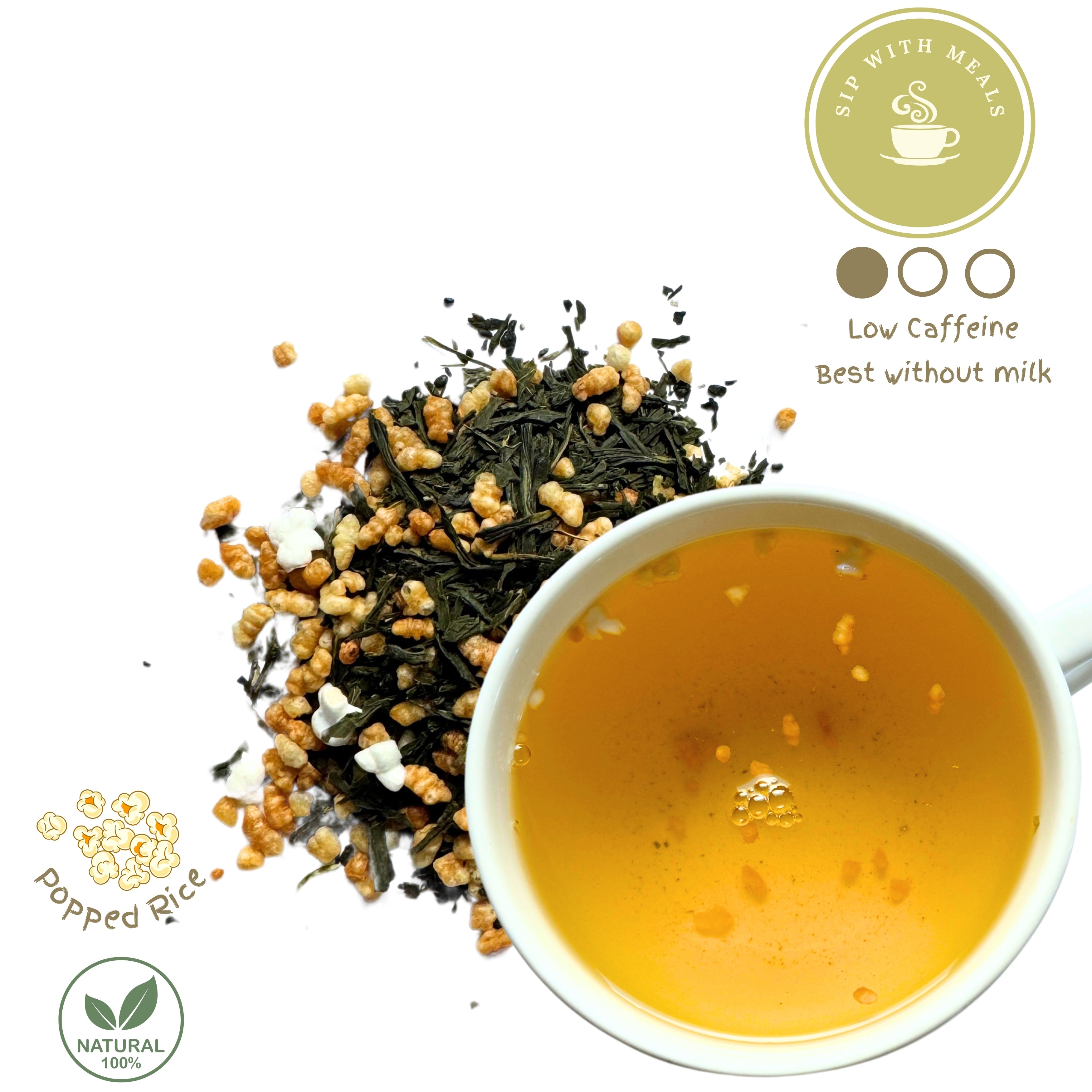 Japanese Genmaicha Green Tea | Popcorn Tea - Popped Brown Rice Loose L ...