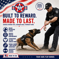 USA-K9 Magnum Stars and Stripes Rubber Dog Toy | K9 Handler Reward Toy | USA Made