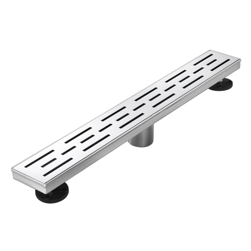 Linear Shower Drain 32" with Removable Grate,Brushed Polished 304 Stainless Steel Shower Drain,Floor Shower Drain with Hair Strainer, Adjustable Levelingft