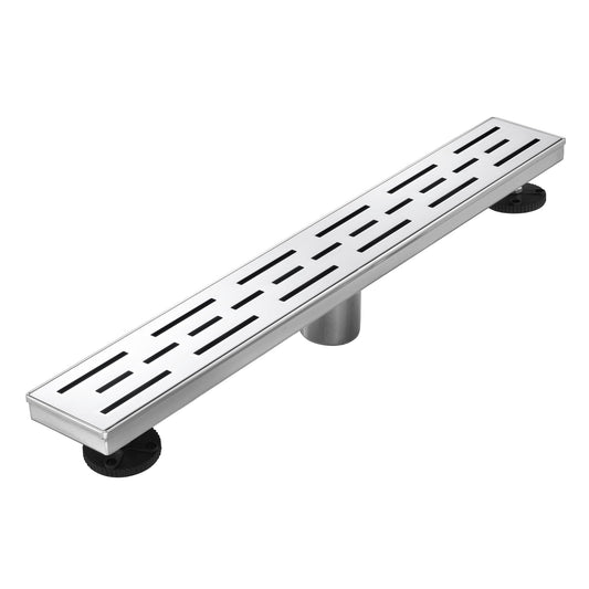 Linear Shower Drain 32" with Removable Grate,Brushed Polished 304 Stainless Steel Shower Drain,Floor Shower Drain with Hair Strainer, Adjustable Levelingft
