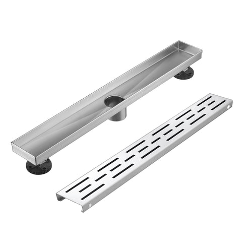 Linear Shower Drain 32" with Removable Grate,Brushed Polished 304 Stainless Steel Shower Drain,Floor Shower Drain with Hair Strainer, Adjustable Levelingft