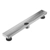 Linear Shower Drain 32" with Removable Grate,Brushed Polished 304 Stainless Steel Shower Drain,Floor Shower Drain with Hair Strainer, Adjustable Levelingft