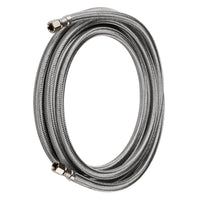 5ft Ice Maker Hose, with 1/4" Comp by 1/4" Comp Connection, Stainless Steel Braided Hose